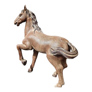 Large Vintage Shiwan Pottery Horse Sculpture - 21" Tall, Chinese Ceramic Figure For Sale