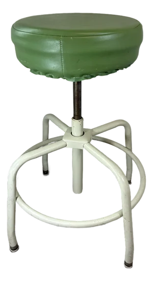 1990s Vintage Lift-Lok Swivel Metal Industrial Work Stool by Garrett Industries