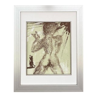 Salvador Dali Le Pecheur Original Lithograph 1967 Framed For Sale