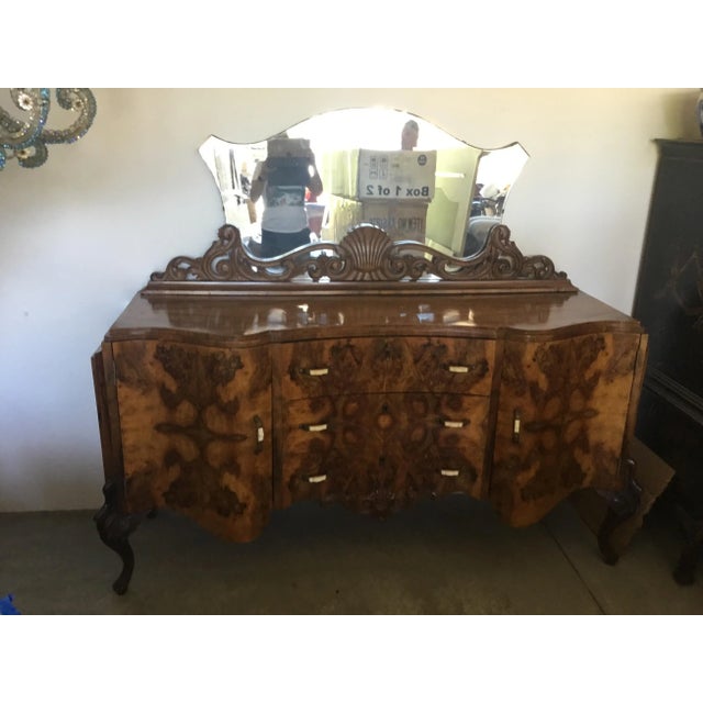 Art Deco European Art Deco Sideboard/Buffet With Mirror, Most Likely Circa 1930s–early 1940s. For Sale - Image 3 of 12