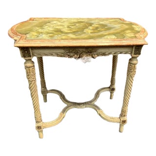 French Provincial Style Onyx Top Fruitwood Side Table 19th Century For Sale