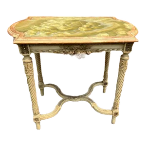French Provincial Style Onyx Top Fruitwood Side Table 19th Century