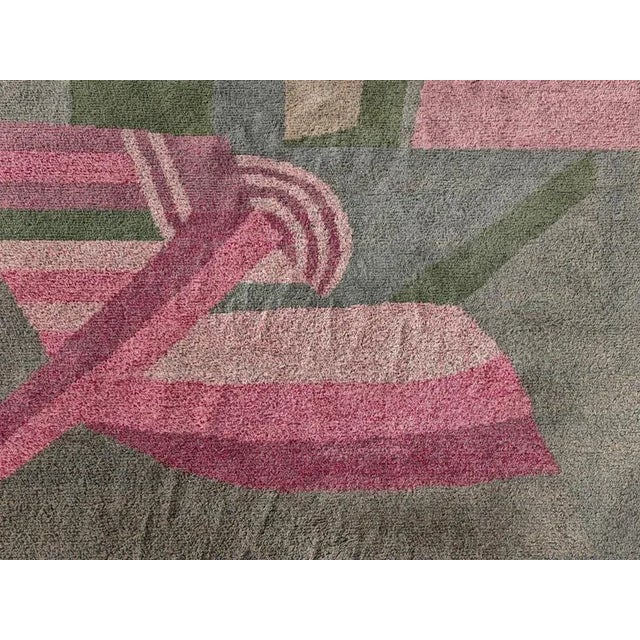 Postmodern Hand-Knotted Wool Rug, India, 1990s For Sale - Image 6 of 12