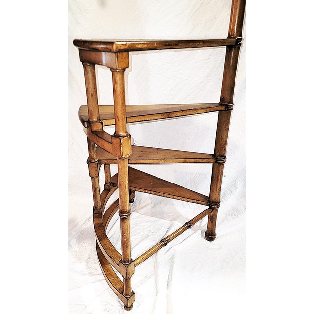 Vintage Mahogany Spiral Library Steps For Sale - Image 9 of 12