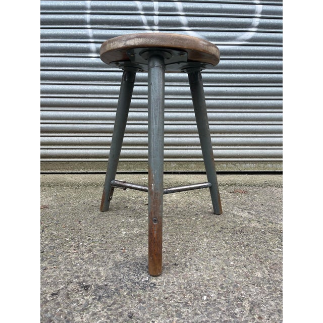 Industrial Vintage East German Work Stool, 1950s For Sale - Image 3 of 9