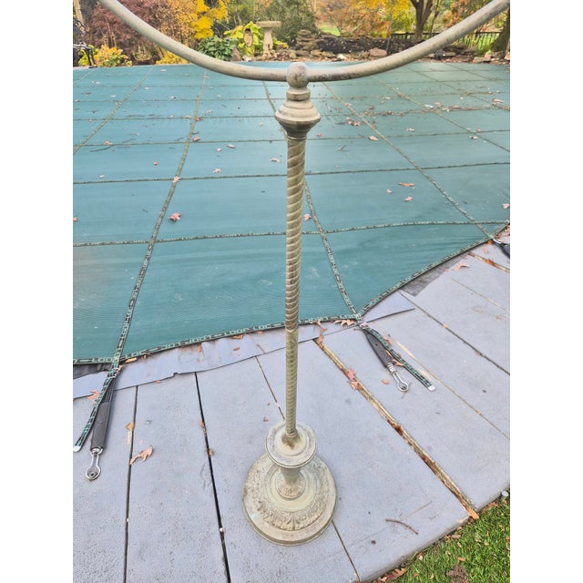 Shabby Chic Very Nice Large Bird Cage Stand With Round Hoop For Sale - Image 3 of 5