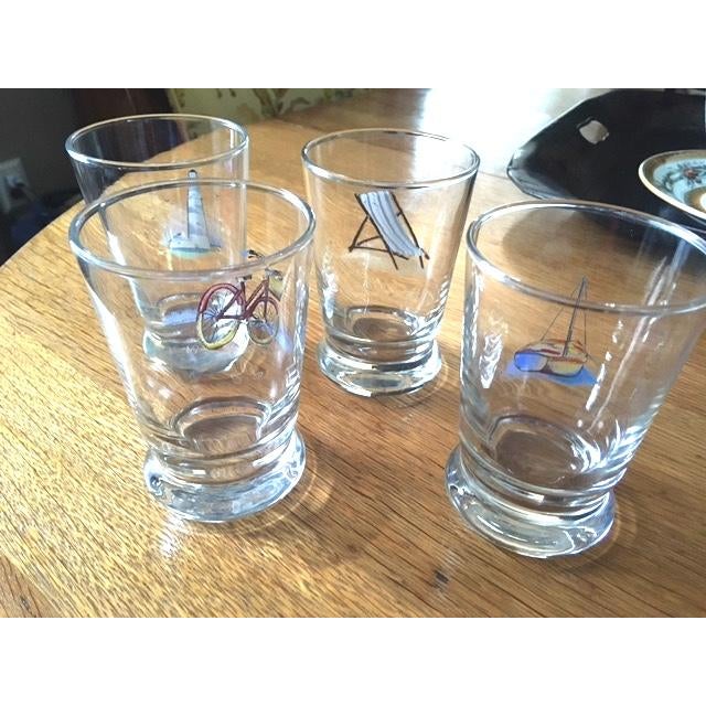 Blue Vintage Nautical Theme Ralph Lauren Juice Glasses- Set of 4 For Sale - Image 8 of 8