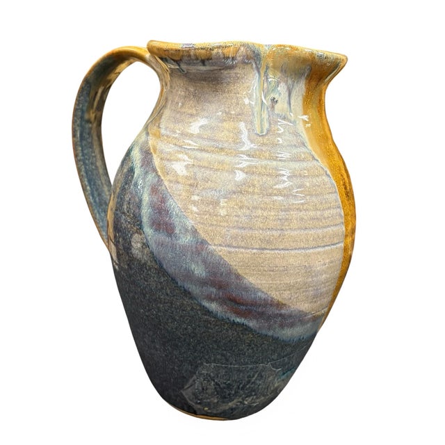 Farmhouse Mark Chrisco Studio Pottery Pitcher For Sale - Image 3 of 5
