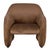 This armchair features a soft, sculptural silhouette with continuous curves, a low profile, and plush Brown Velvet...