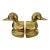 Vintage Solid Polished Brass Mallard Duck Bookends, a Pair For Sale