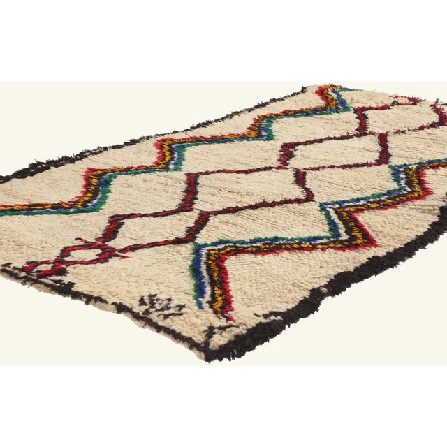 22060 Vintage Azilal Moroccan Rug, 03'02 x 05'10. The Eternal Guardian: A Vintage Azilal Moroccan Rug of Sacred Protection...