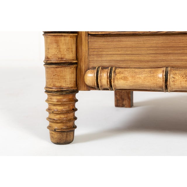 19th Century French Pine Faux Bamboo Chest of Drawers For Sale - Image 6 of 9