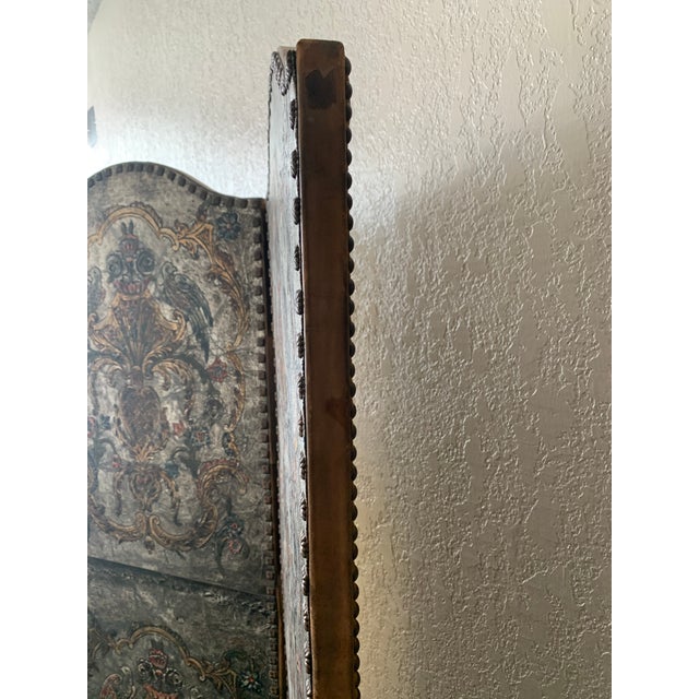 Late 19th Century Louis XIII Style Leather Screen For Sale - Image 10 of 13