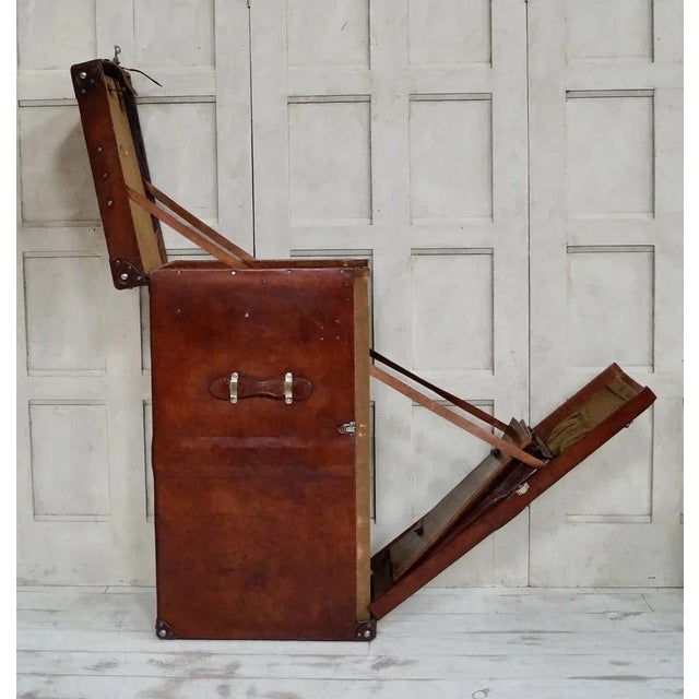 Antique Elgin Leather Works Travel Wardrobe For Sale - Image 6 of 18