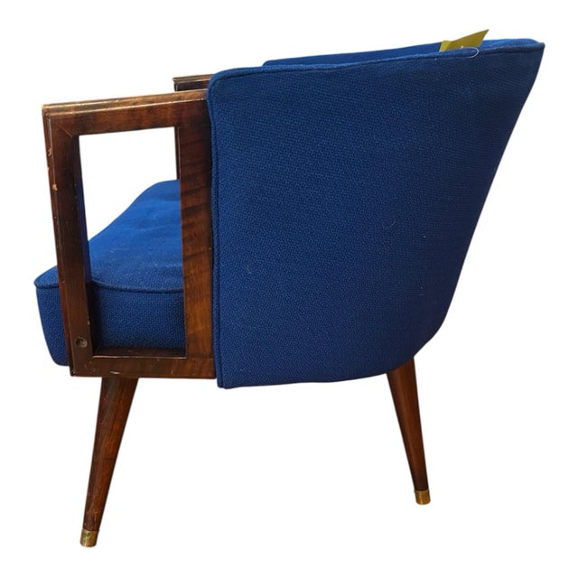 Bright Blue Mid Century Lounge Chair For Sale - Image 4 of 7