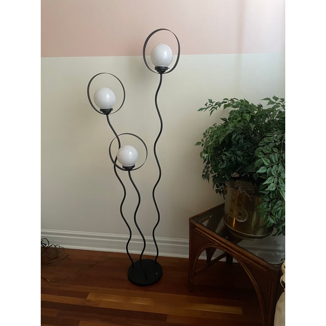 Note: ceiling in photos are 13’. This is a tall 70” height floor lamp. Well balanced and striking sculptural floor lamp...