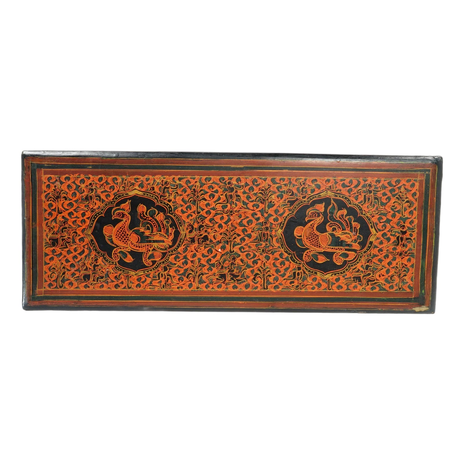 Large Antique Burmese Lacquer Document/Manuscript Box Circa 1900 | Chairish