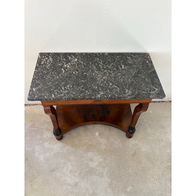 Brown French Empire Walnut and Marble Console Table, Circa 1820–1840 For Sale - Image 8 of 12