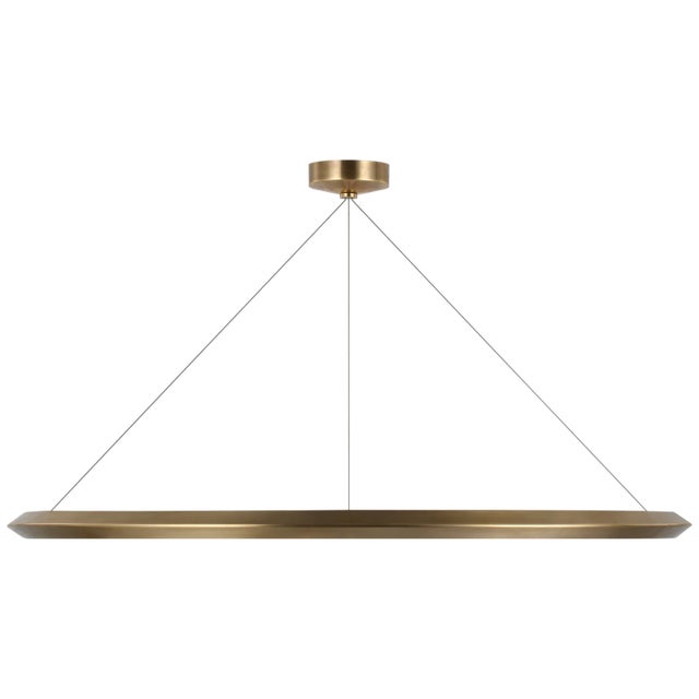 Peter Bristol for Visual Comfort Signature Encircle 48" Ring Chandelier in Natural Brass For Sale