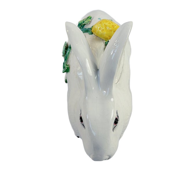 1970s Mid 20th Century Italian Majolica Rabbit Tureen For Sale - Image 5 of 10