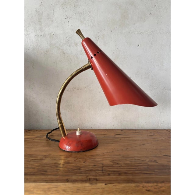 1960s Vintage Italian Gooseneck Table Lamp from Stilnovo, 1960s For Sale - Image 5 of 11