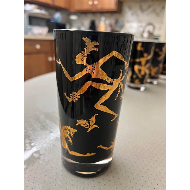 Mid Century Modern Federal Glass Josephine Baker Set of 8 Glasses Set of 8 vintage mid-century modern Federal Glass...