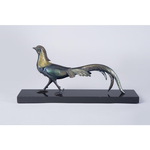1920s Art Deco Statuette in Bronze and Marble, France, 1920s For Sale - Image 5 of 5