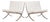 Mid Century White Barcelona Chairs by Mies Van Der Rohe for Knoll, 1970s For Sale