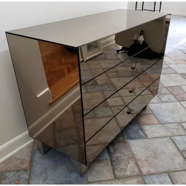 Contemporary Bronze Smoked Mirrored Four-Drawer Chest For Sale In Raleigh - Image 6 of 10