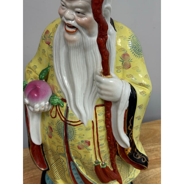 Chinese Ceramic Figure of Shou Xing For Sale In San Francisco - Image 6 of 12