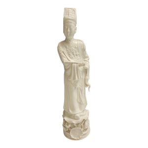 Early 20th C. Blanc DeChine Chinese Figurine-Immortal Taoist Male Statue Dehua Kilns in Fjjian China