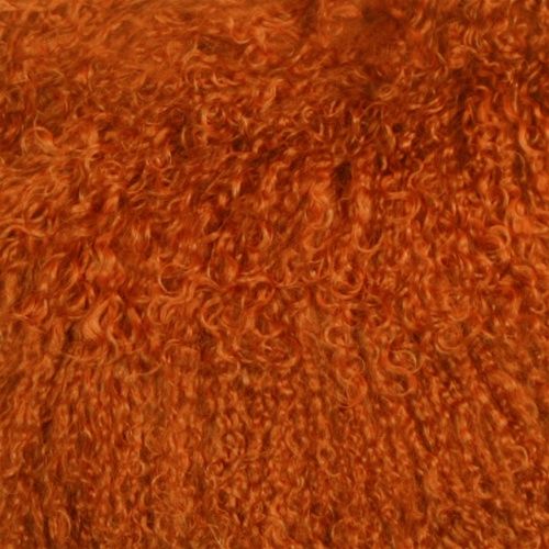 Mongolian Sheepskin Burnt Orange 18x18 Pillow Chairish