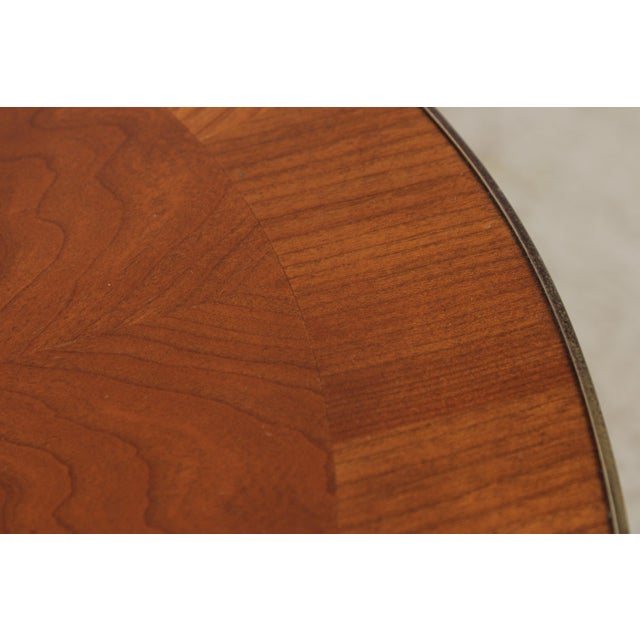 Baker Walnut Round Two-Tier Neoclassical Occasional Table For Sale - Image 10 of 17