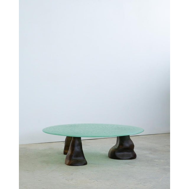 Not Yet Made - Made To Order Green Glass Powder and Walnut Coffee Table by Alexander Knysch For Sale - Image 5 of 15