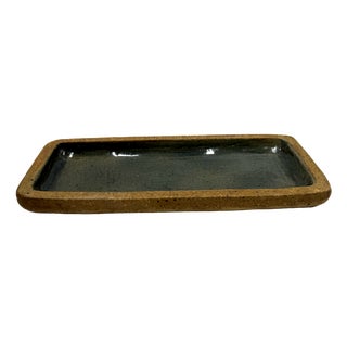 Large Stoneware Barbara Delfosse Platter by Pierre Digan, La Borne, France, 1970s For Sale