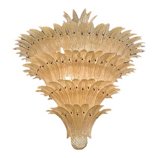 Murano Gold Granola Palm Chandelier For Sale