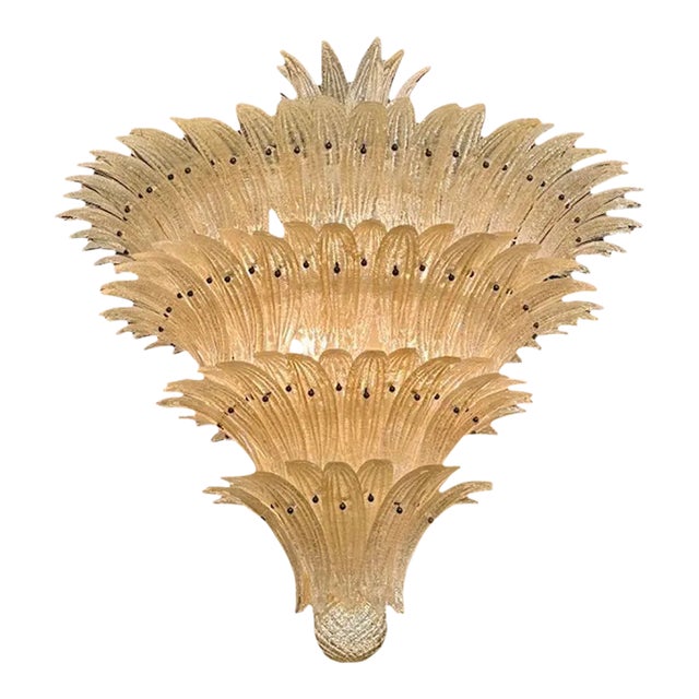 Murano Gold Granola Palm Chandelier For Sale
