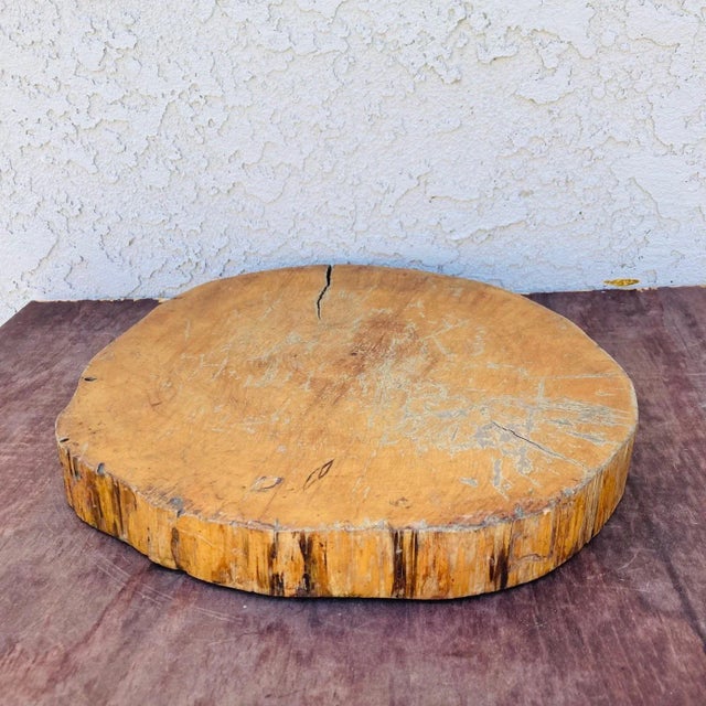 Vintage Mid 20th Century Decorative Wood Slice Cutting Board For Sale - Image 4 of 11