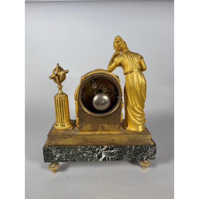 Empire period clock, Allegory of Knowledge, 19th Century For Sale - Image 4 of 6
