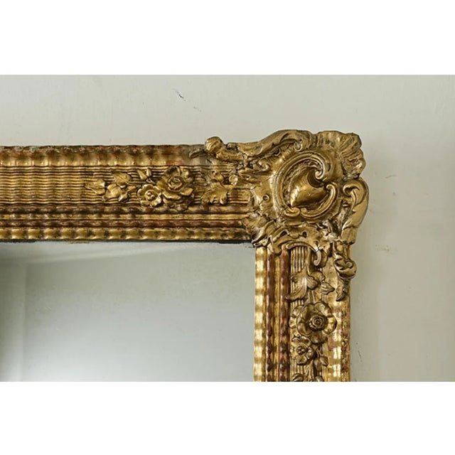 Wood French 19th Century Louis XVI Gold Gilt Mirror For Sale - Image 7 of 10