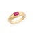 Contemporary Gypsy Set Ruby Chunky Ring Size 6.5 in 14k Solid Gold For Sale - Image 3 of 11
