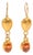 Pair of 22k Gold Garnet Earrings, A Pair For Sale