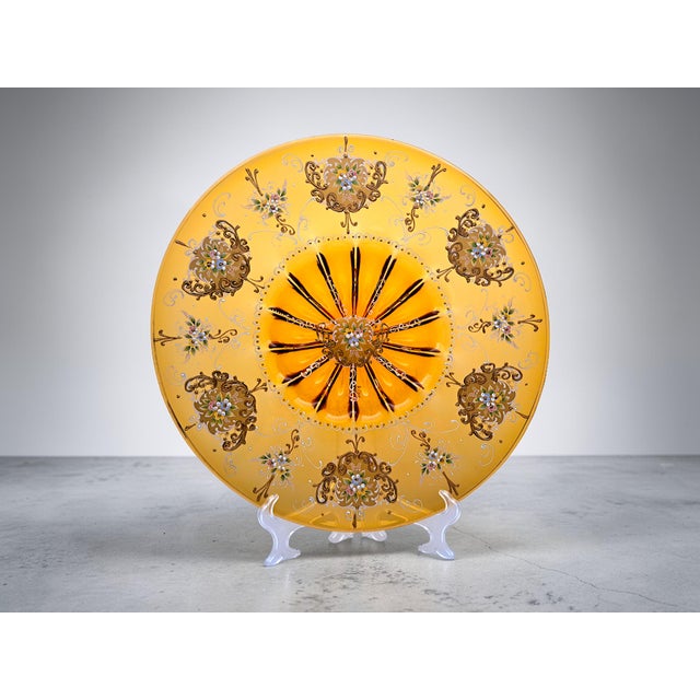 Gold Tre Fuochi Murano Glass Centerpiece from Manifattura Di Murano, 1970s For Sale - Image 8 of 10