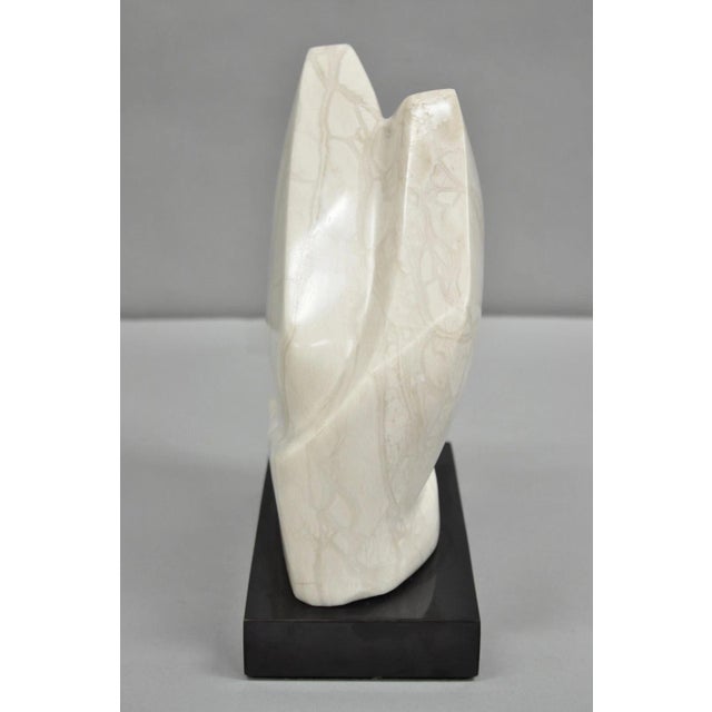 Mid 20th Century Morton Gaffin Modernist Carved White Alabaster Abstract Sculpture For Sale In Philadelphia - Image 6 of 8