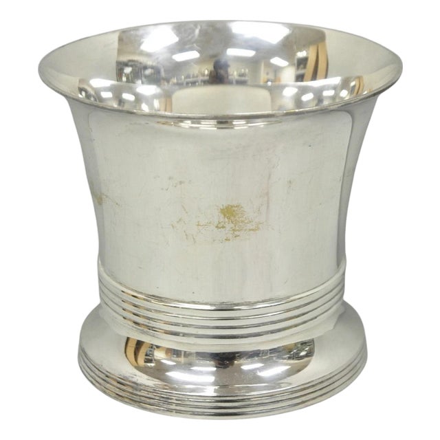 Vintage English Regency Soldered Silver Plated Fluted Champagne Chiller Bucket For Sale