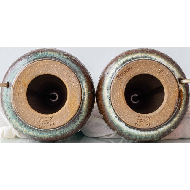 1970s Table Lamps in Organic Modern Glazed Stoneware from Søholm, 1960s, Set of 2 For Sale - Image 5 of 14