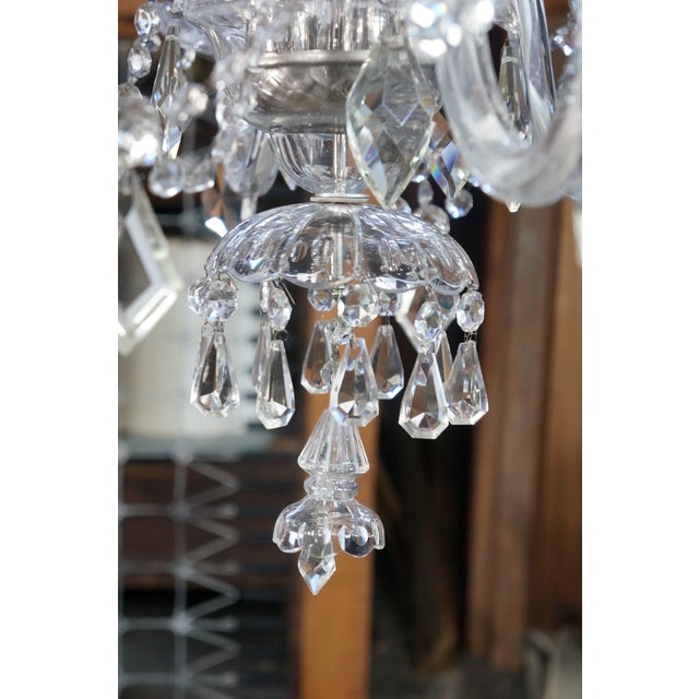 Vintage Maria Theresa European Bohemian Crystal 6 Arm Candlestick Chandelier For Sale - Image 15 of 18