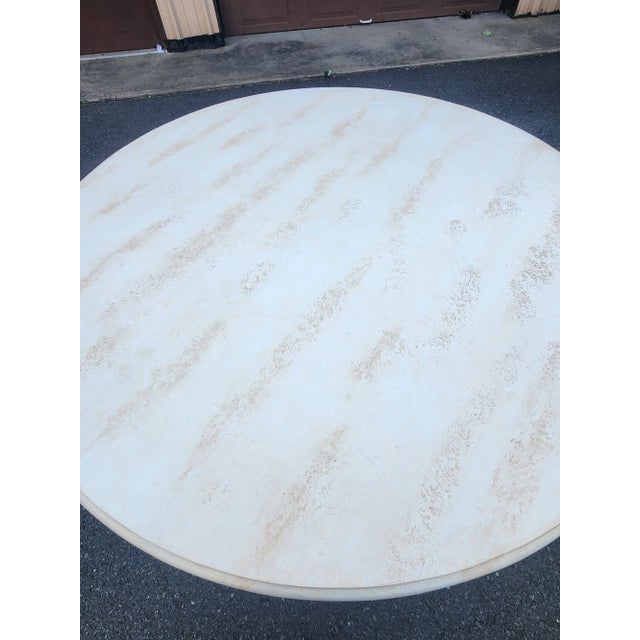 Late 20th Century Niermann Weeks Large Pedestal Faux Marble Dining Table For Sale - Image 10 of 14