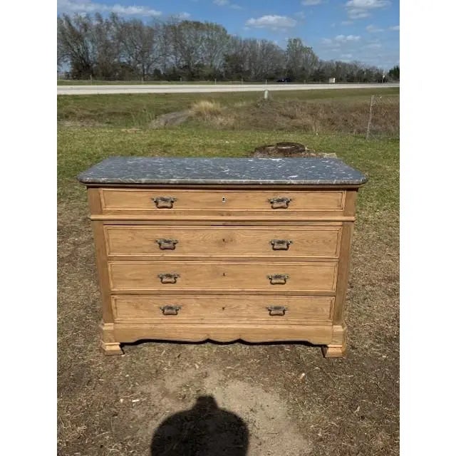 19th Century French Louis Philippe Bleached Marble Top Chest of Drawer / Commodes For Sale - Image 11 of 17