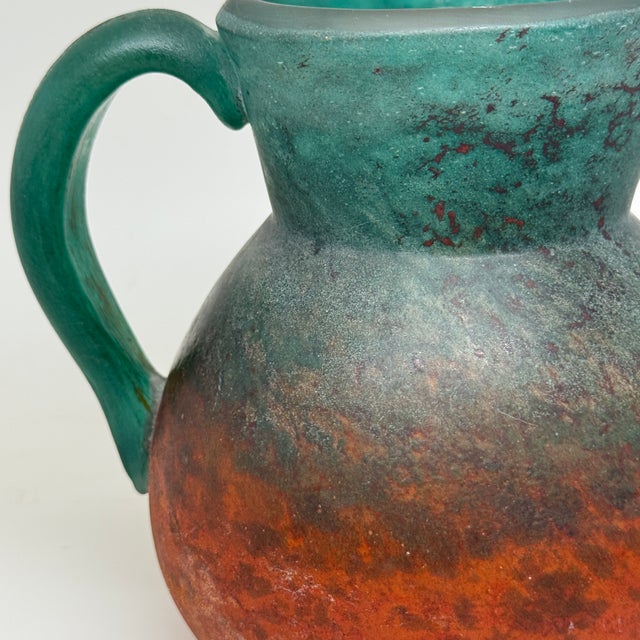 Daum Nancy Georges De Feure (1868–1943) Pâte De Verre Glass Pitcher, Paris, Circa 1910 For Sale - Image 4 of 10